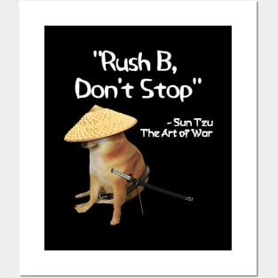 The Art Of War Meme Rush B CSGO Samurai Doge Posters and Art